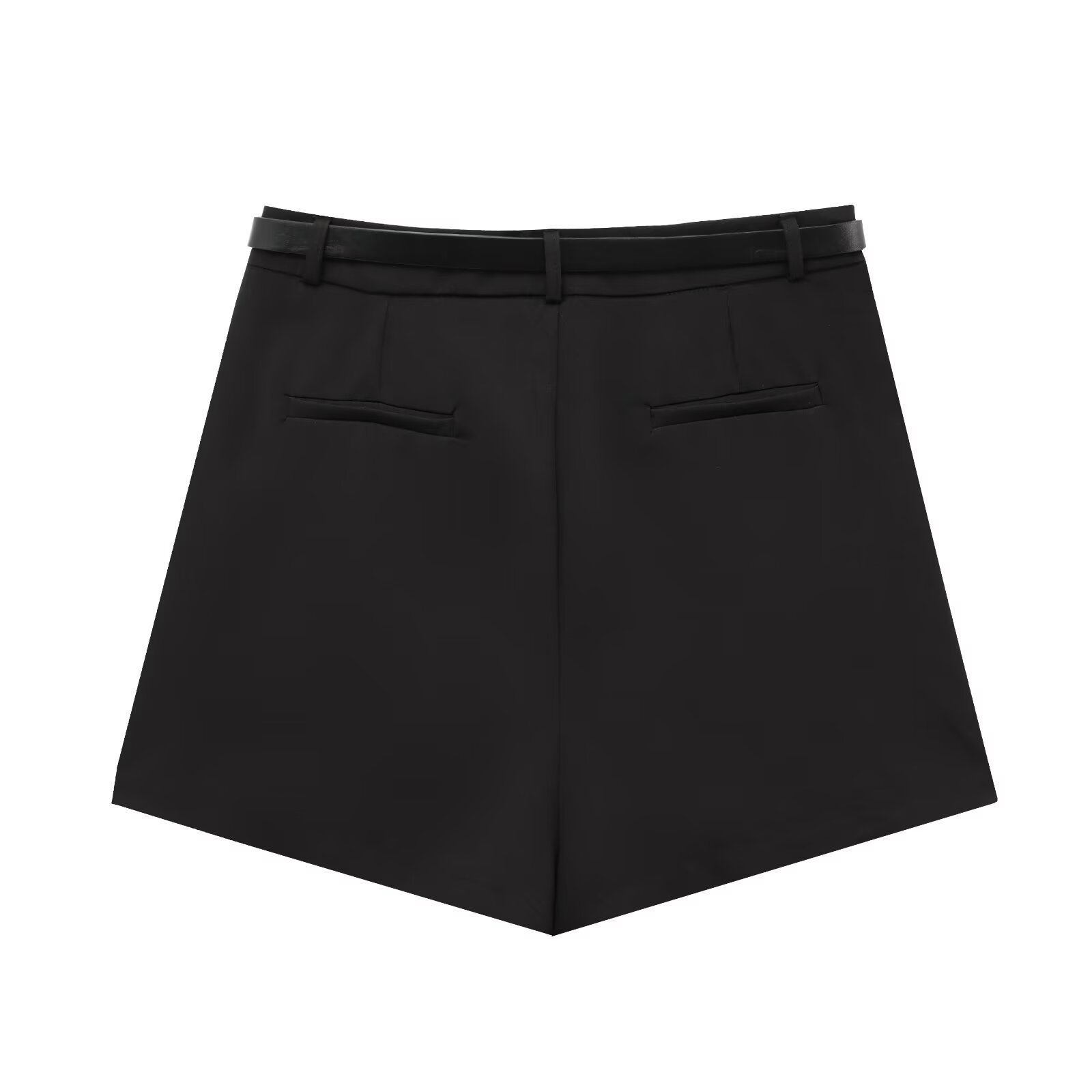 Women's Wide Pleated High Waist Casual Trousers with Belt
