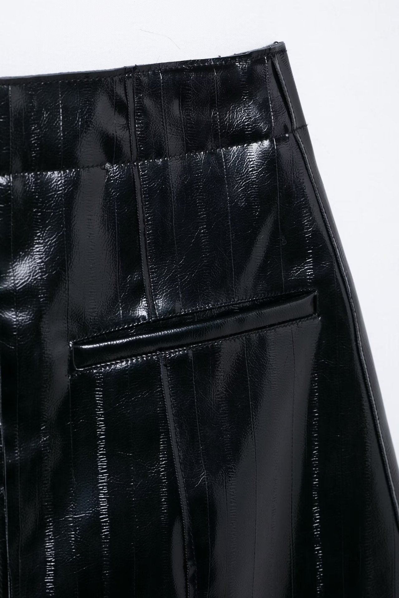 Ladies Dark Faux Pencil Skirt