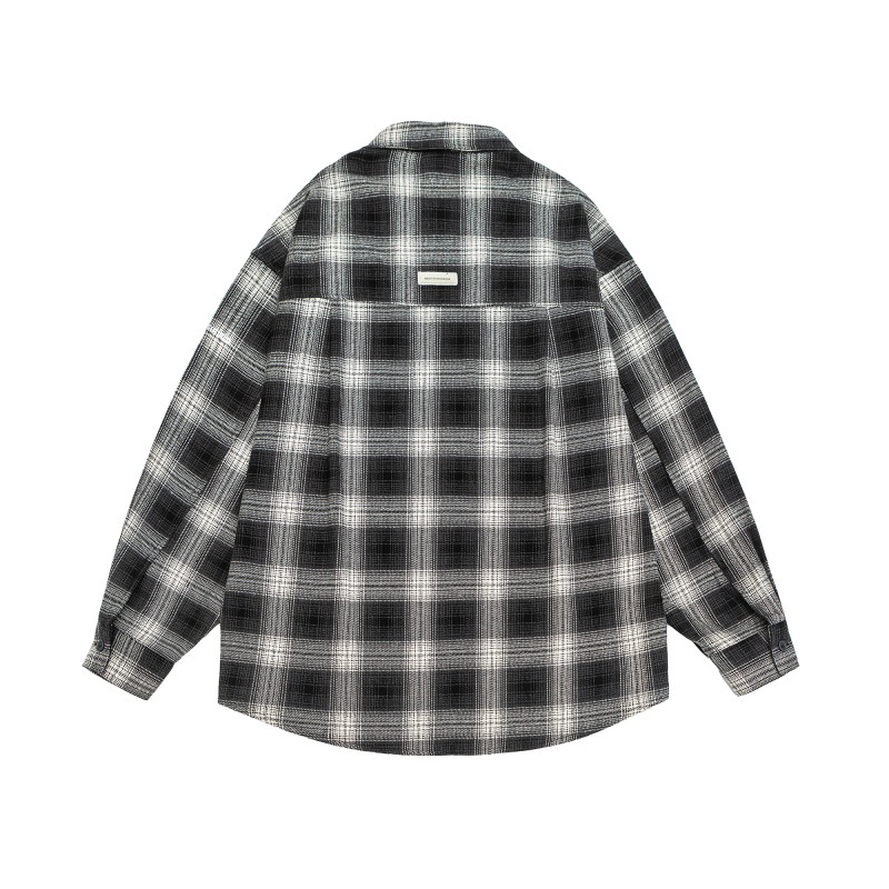 Men's Oversized Check Cotton Blend Shirt