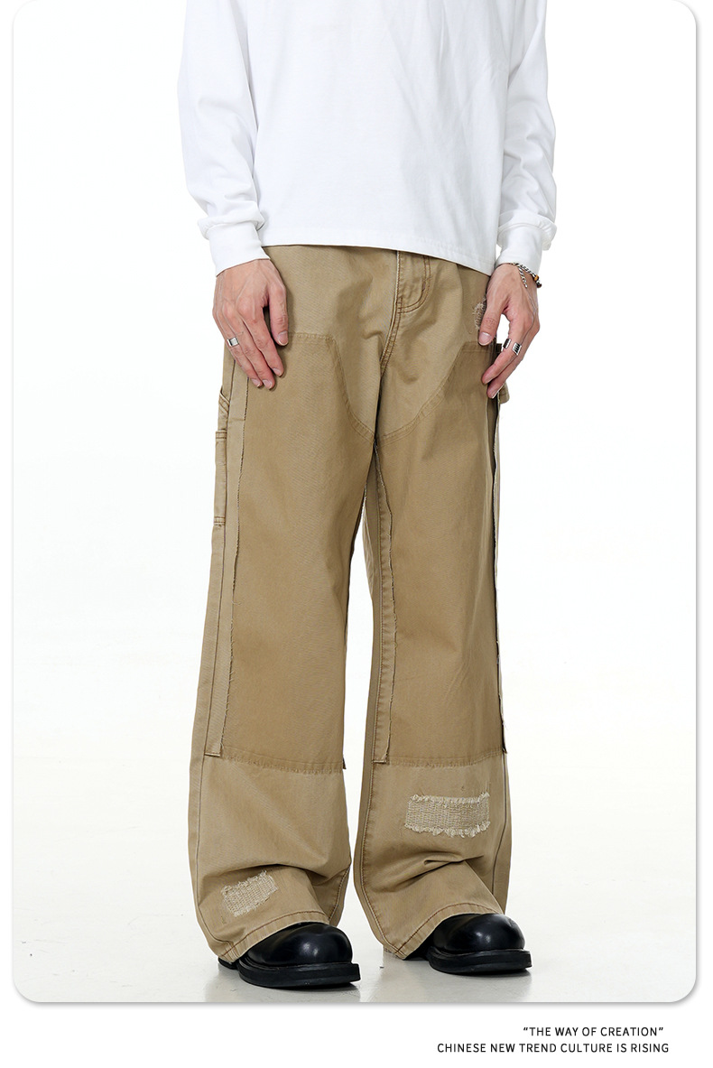 Unisex Cotton Relaxed Bell-Bottom Utility Pants