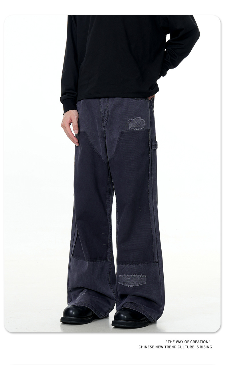 Unisex Cotton Relaxed Bell-Bottom Utility Pants