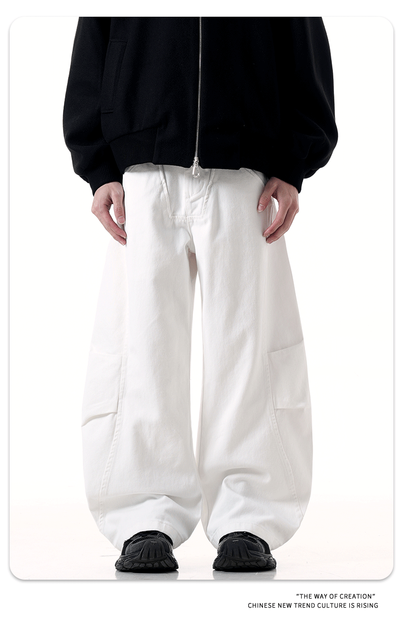 Casual Pure Cotton Three-Dimensional Loose Wide Leg Long Pants