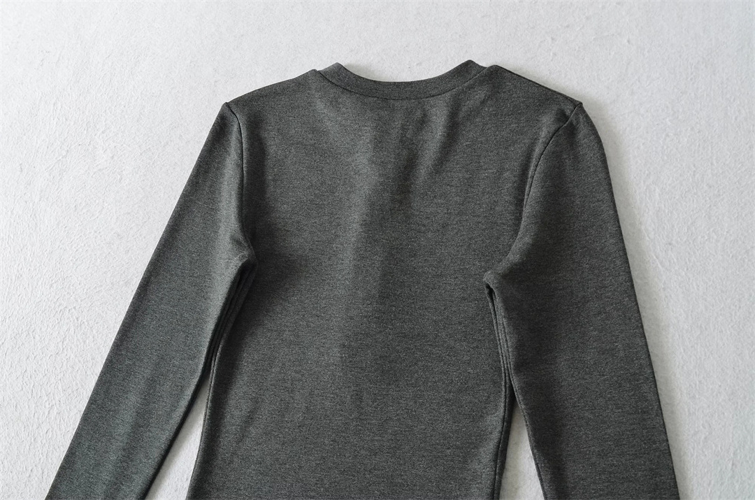 Sexy Chic Plain Wrist-Length Snug Tee