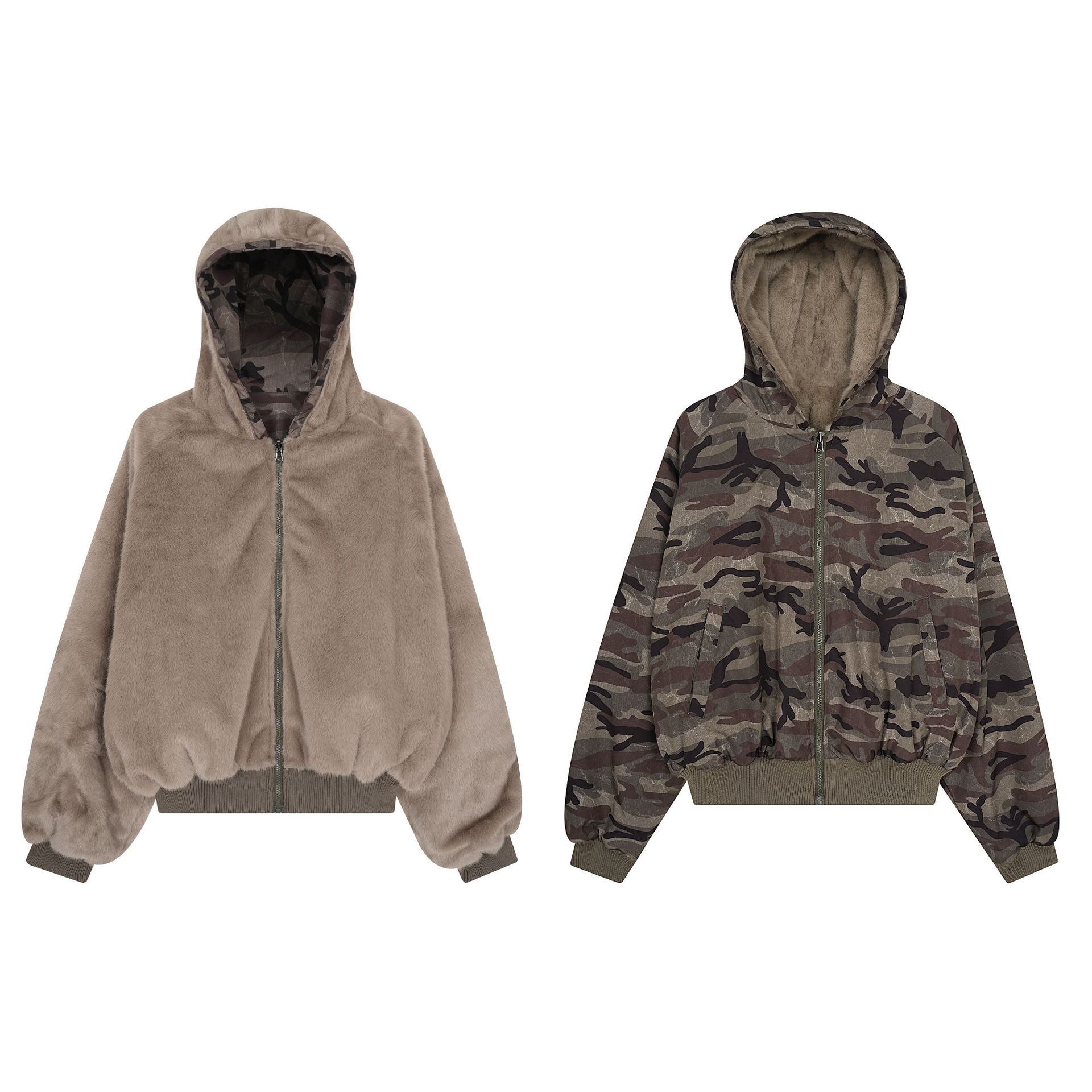 Utility Camo Double-Sided Oversized Hoodie