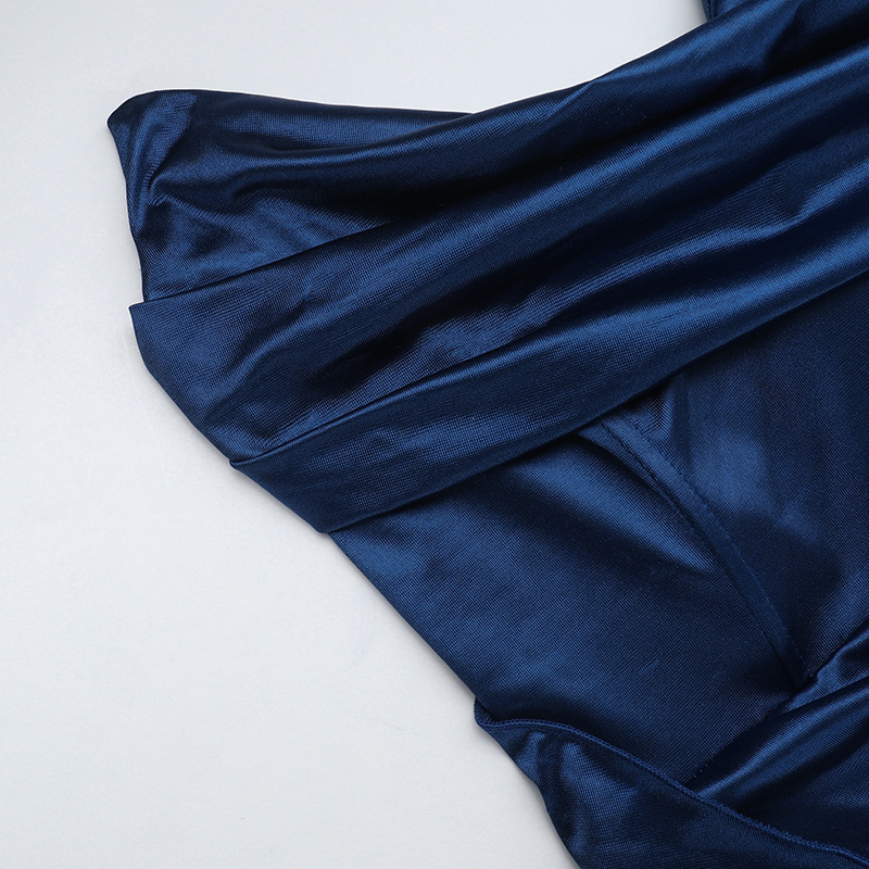 Plunge Neck High Rise Split Maxi Dress