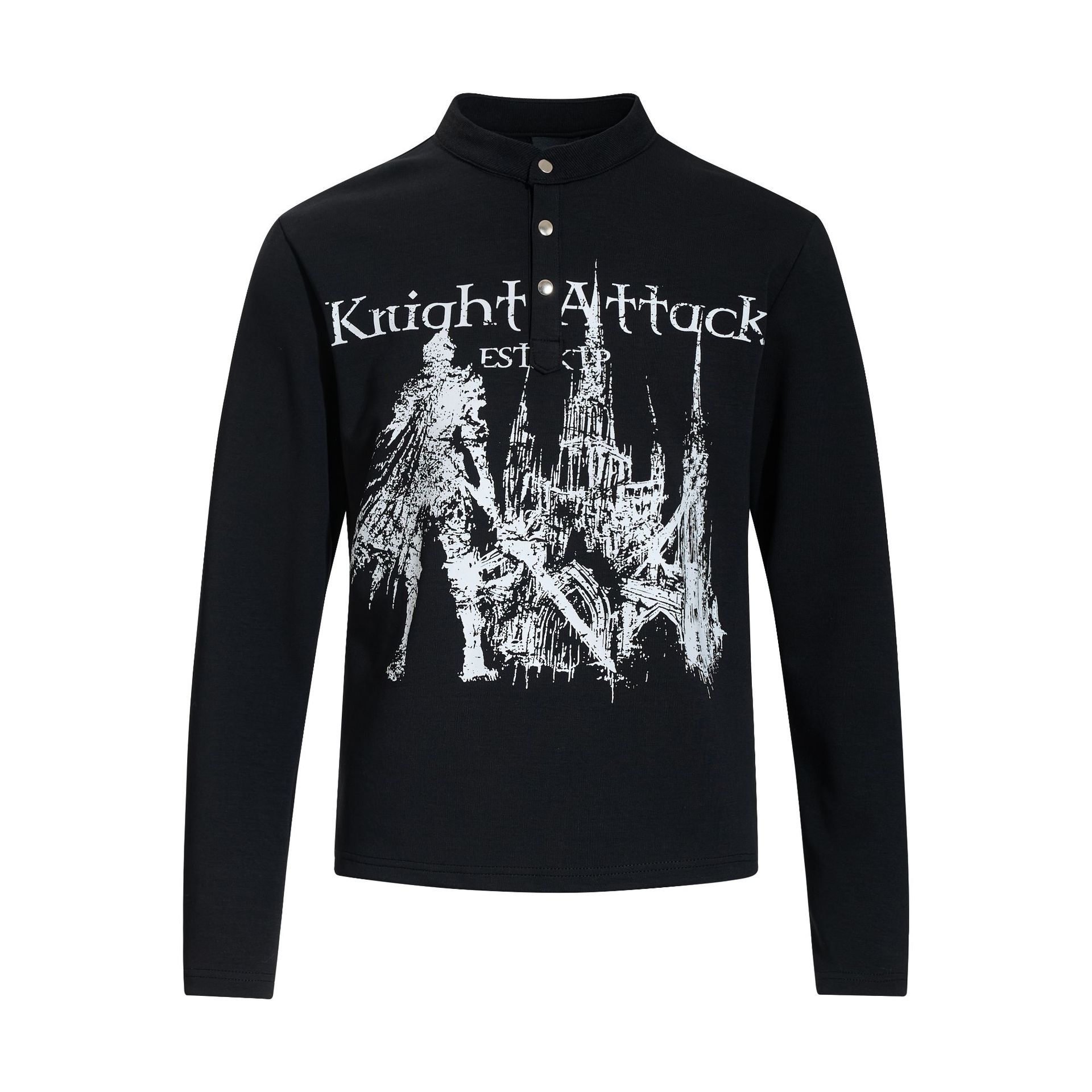American Retro Graphic Henley Hoodie
