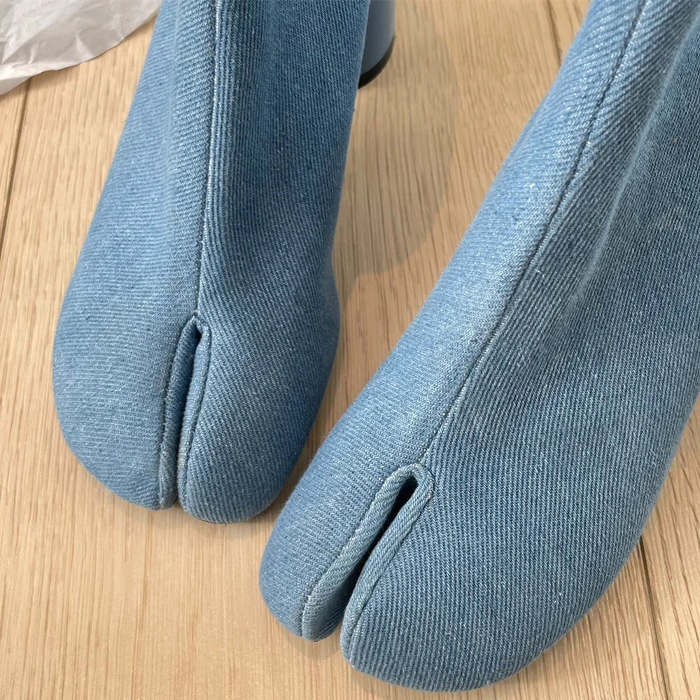Classic Leather Pointed Toe Block Heel Boots
