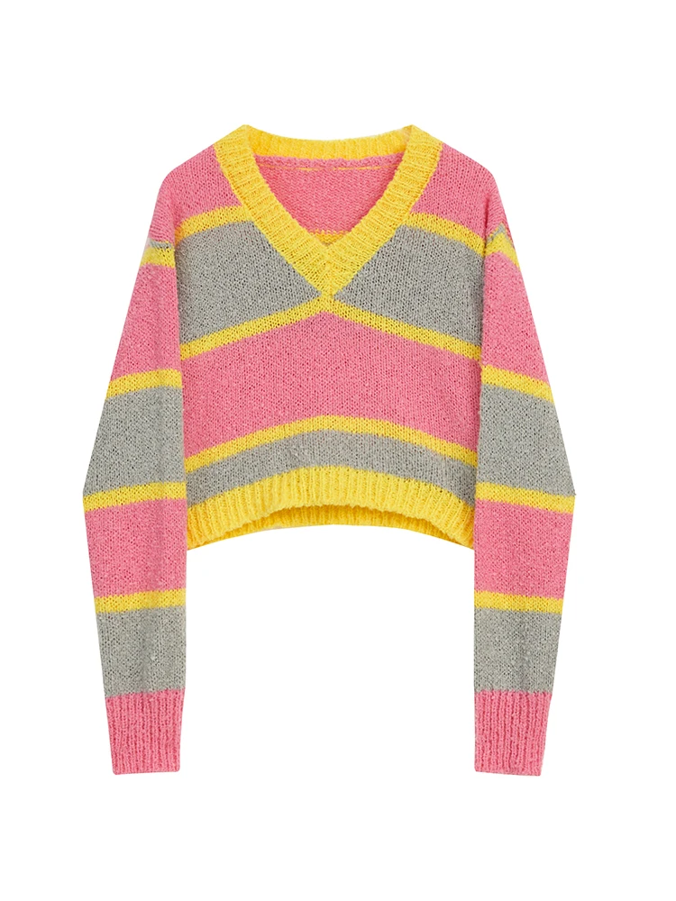 Ladies Colorful Banded Sweater Daily Wear