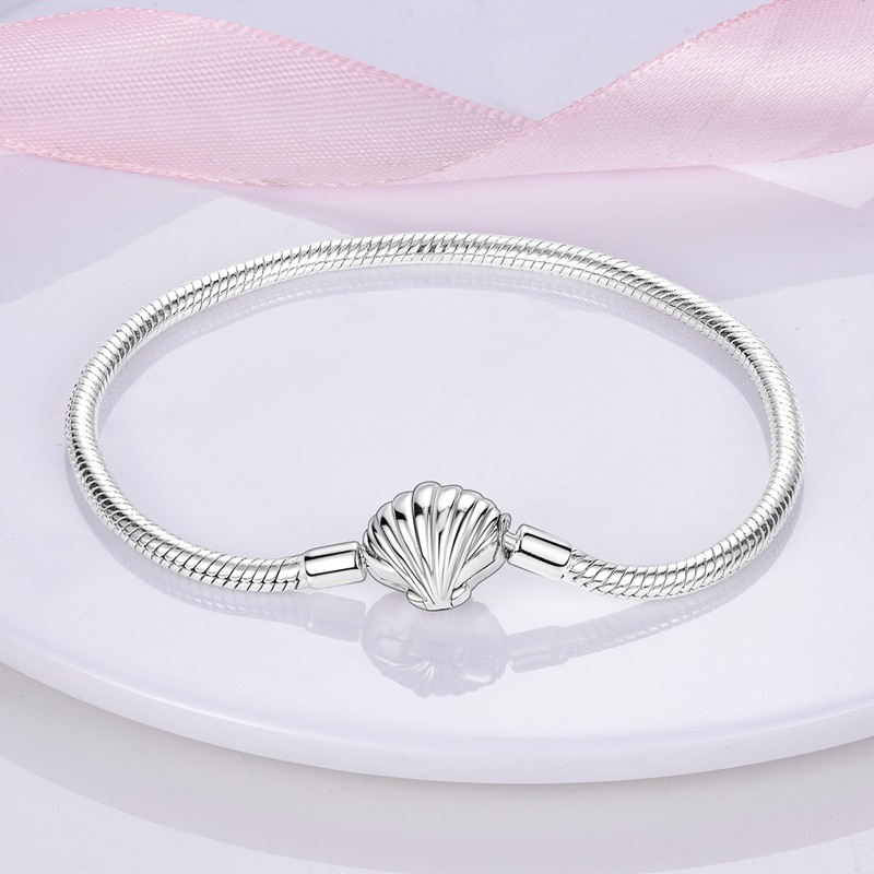 Copper Plated 925 Silver Bracelet Starfish Shell Turtle Basic Chain Pan Family Beads DIY Handmade