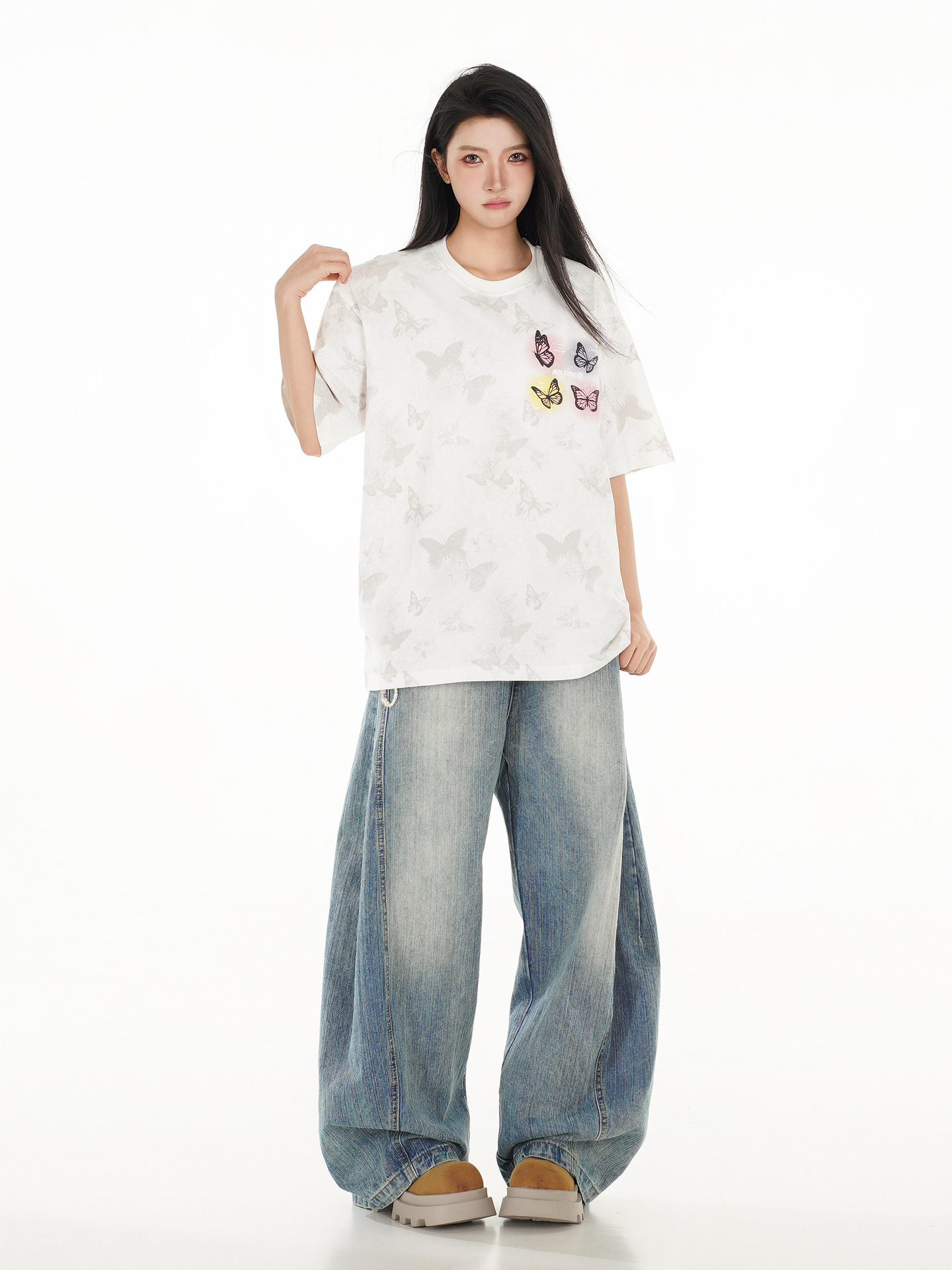 Vintage American Cotton Crew Neck Oversized Monarch Tee