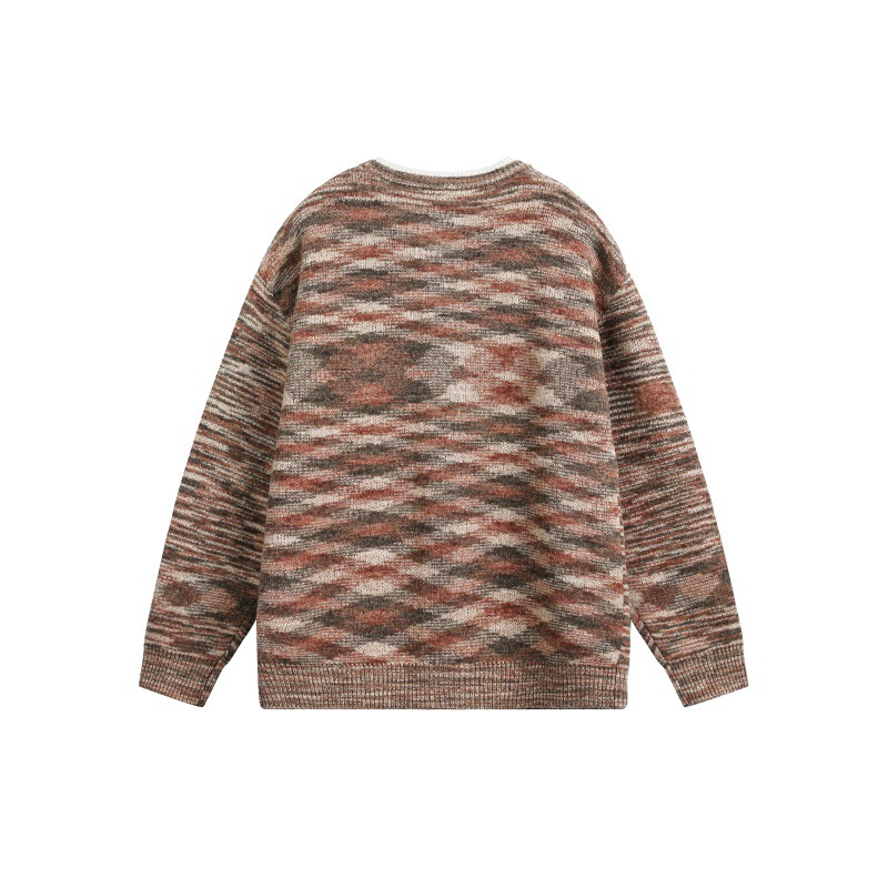 Block Cardigan Sweater Unisex Lazy Style Casual Knitwear
