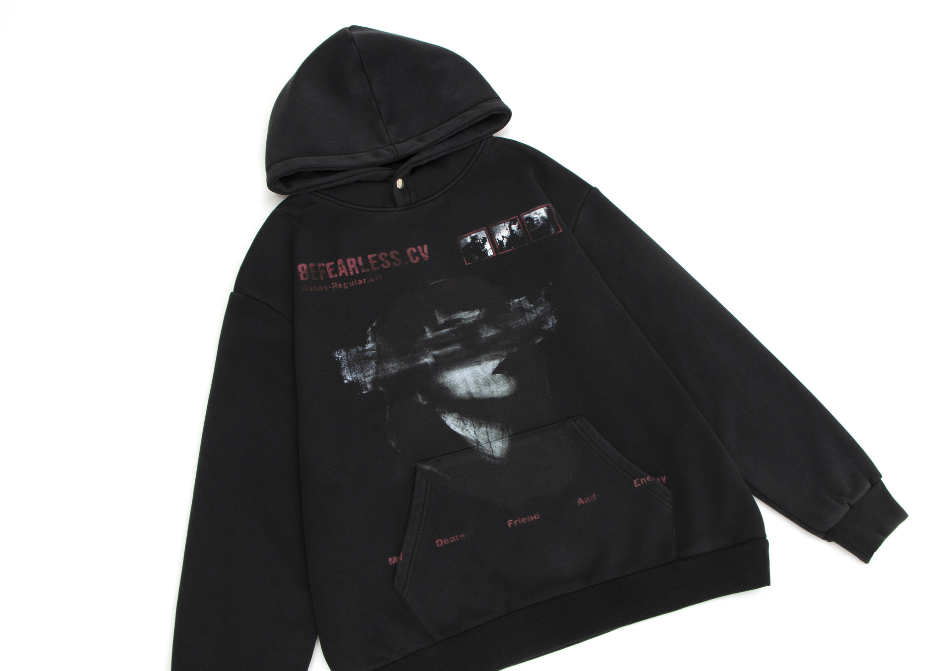 Style Conley Print Portrait Washed Hoodie Sweatshirt