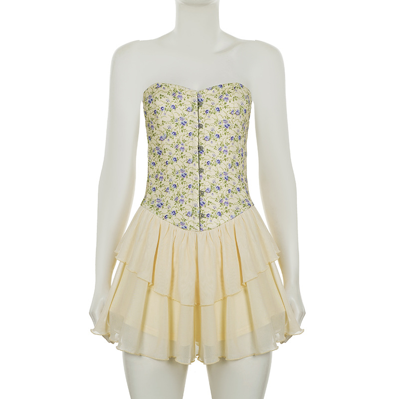 Sleeveless Fitted Ruffled Dress