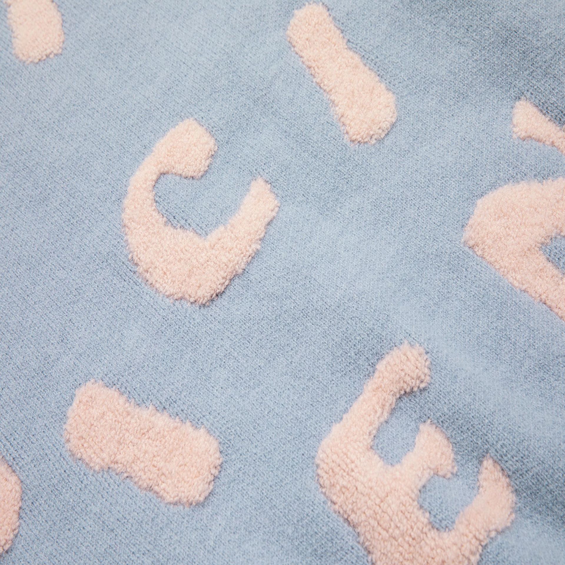 Japanese Oversized Alphabet Print Polyester Sweater