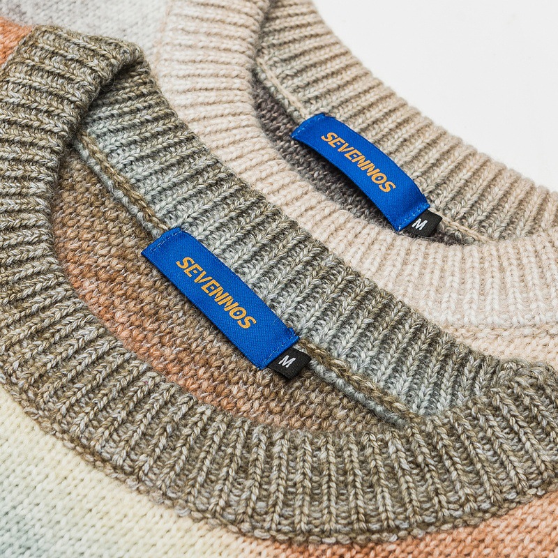 Oversized Color Block Workwear Crew Sweater