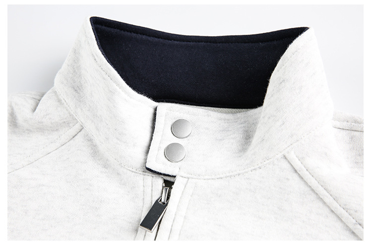 American Trend Partial Zipper Long Sleeve Sweatshirt