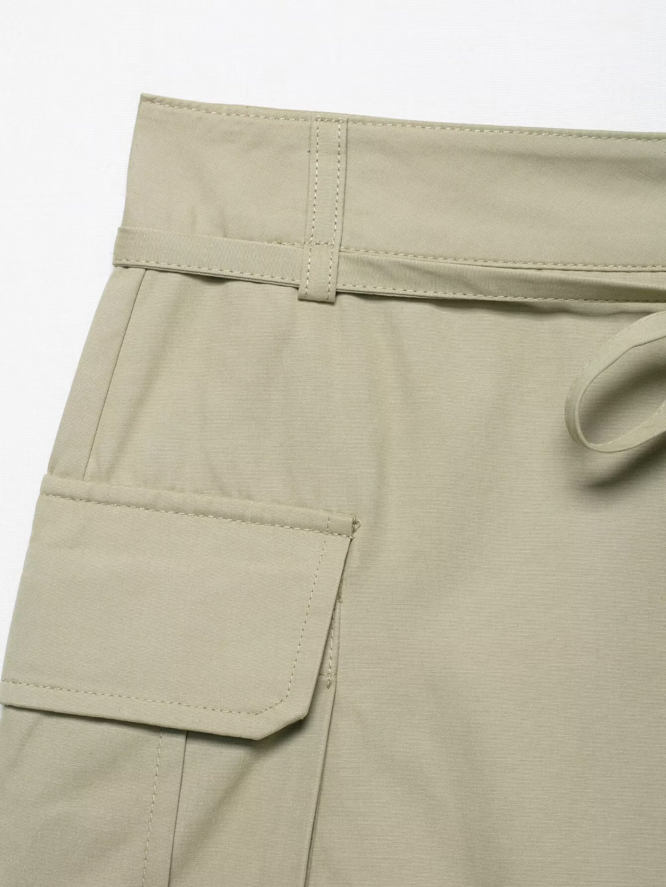 Ladies Cinch Plain Sash Waistband Utility Skirts