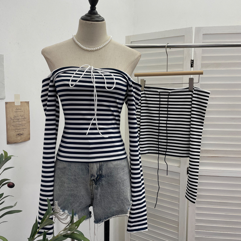 Celebrity Slim Fit Asymmetric Wrist-Length Crop Top