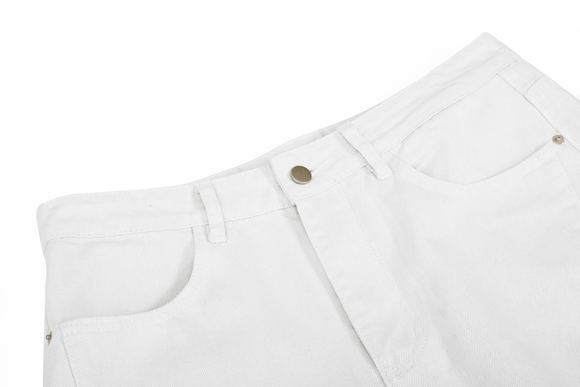 Street Style Vintage Raw Denim Deconstructed Design Men's Loose Cut-Off Jeans