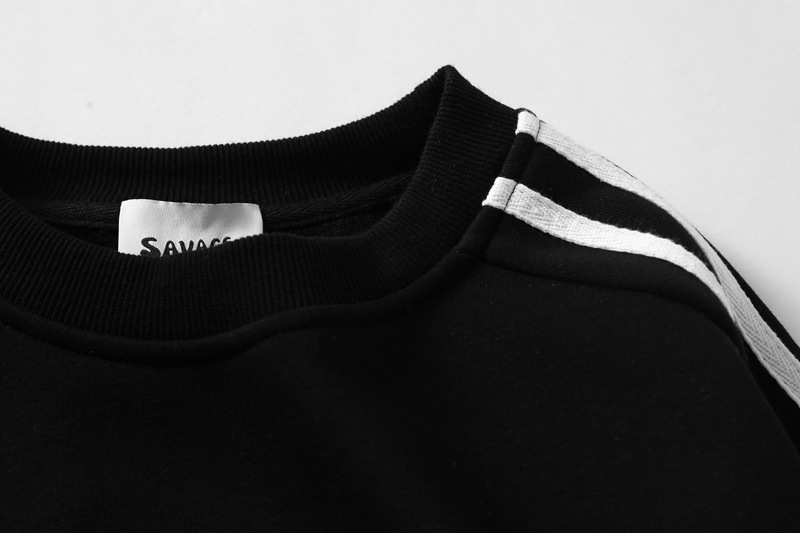 Mens Relaxed Cotton Stripe Hoodie
