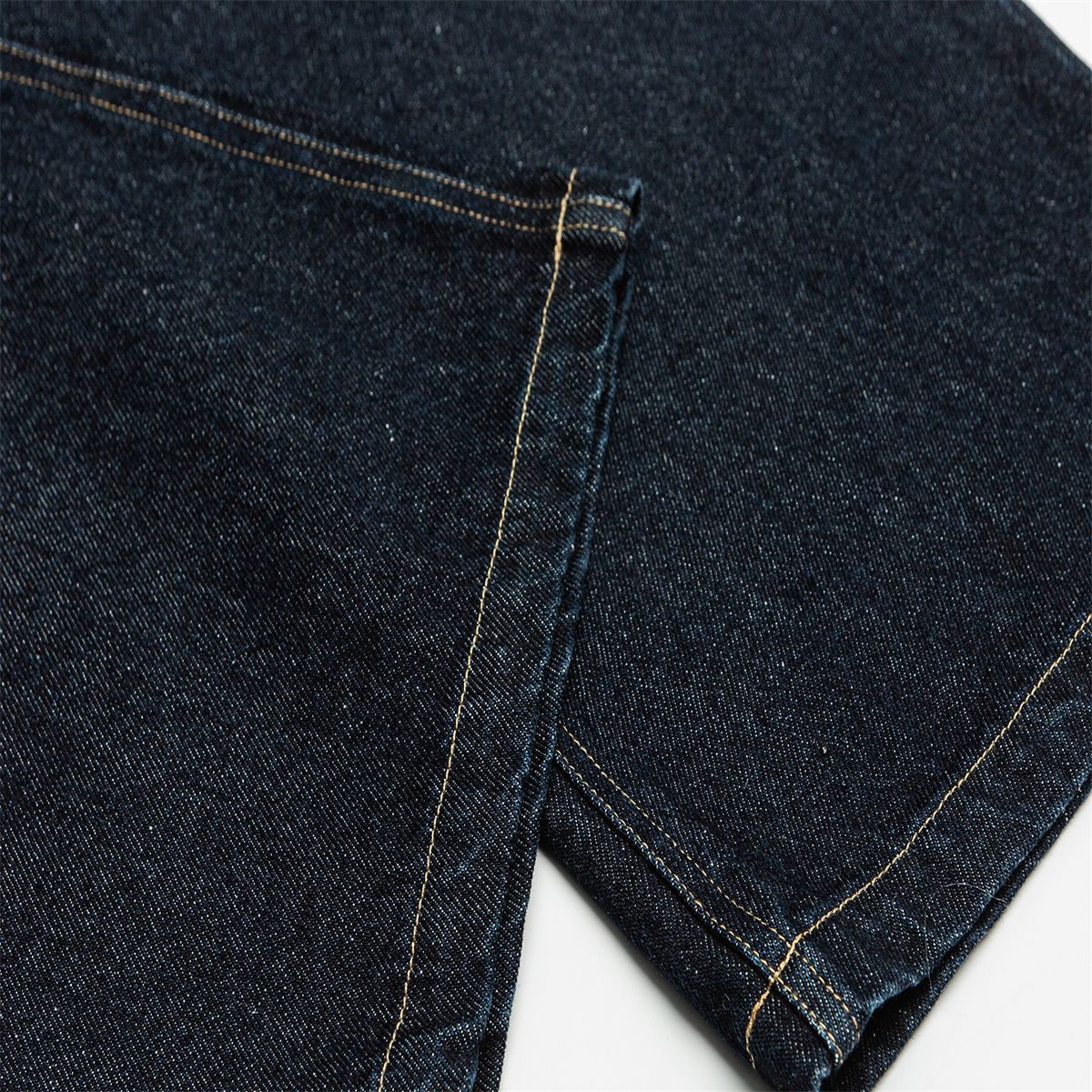 Straight Loose Fit Denim Pants with Visible Stitching Original Color Casual Wide Leg Jeans