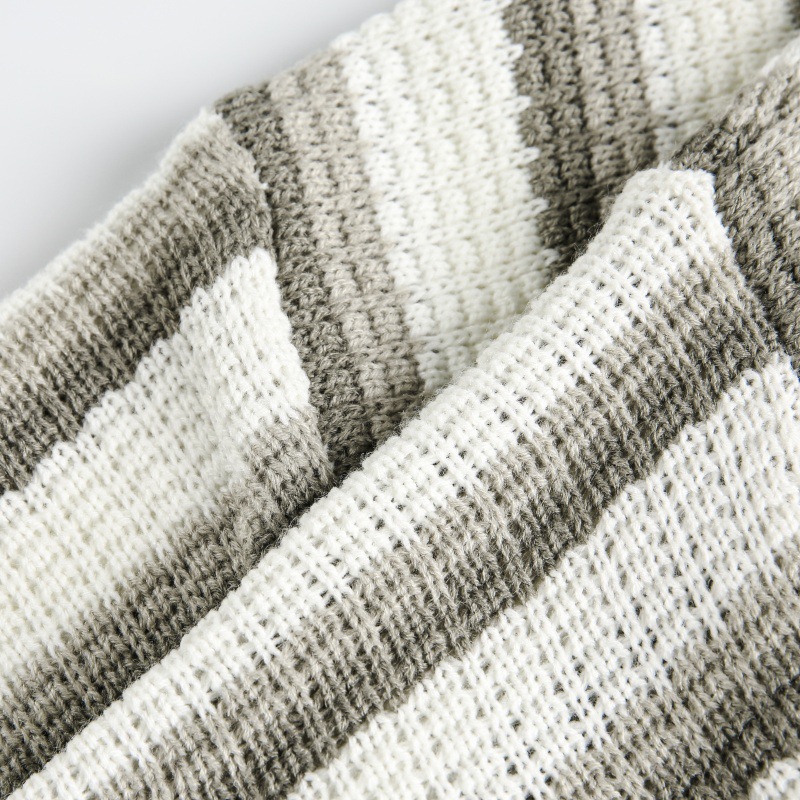 Wrist-Length Ribbed Oversized Notched Neck Polyester Cardigan