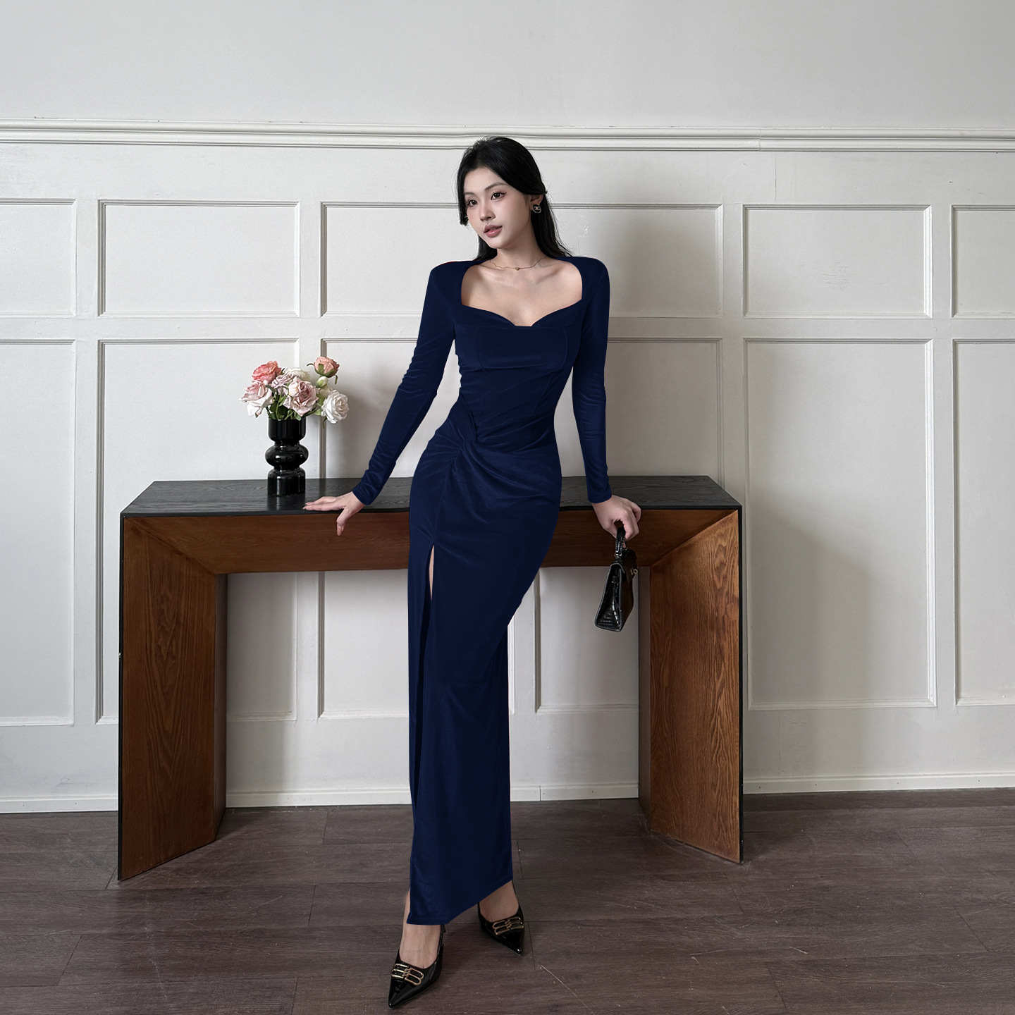 Bodycon Maxi Dress with Side Split