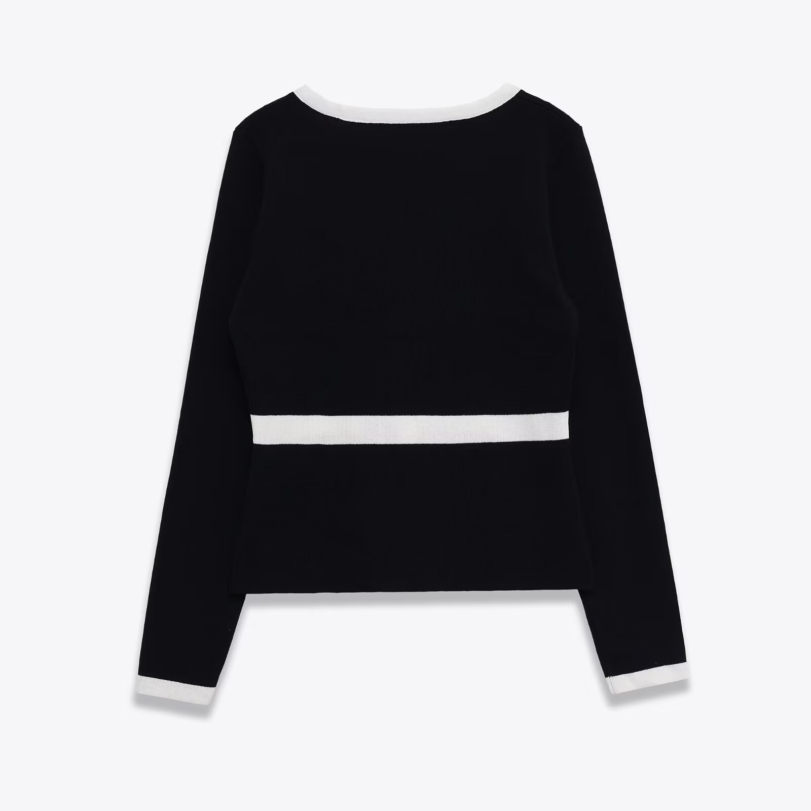 V-neck long sleeved soft contrasting cardigan