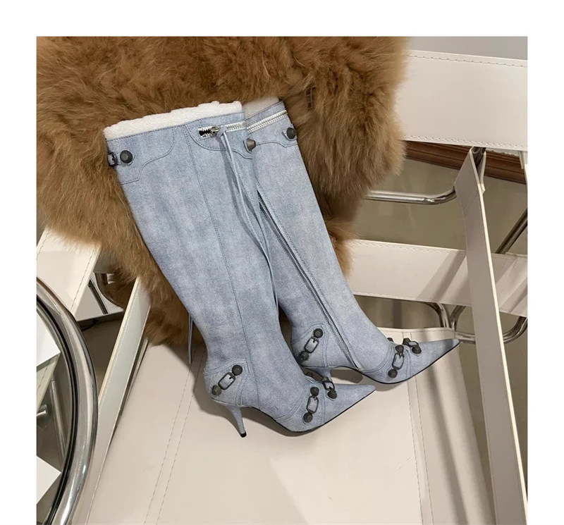 Martin Stiletto Fiber Boots Back Closure