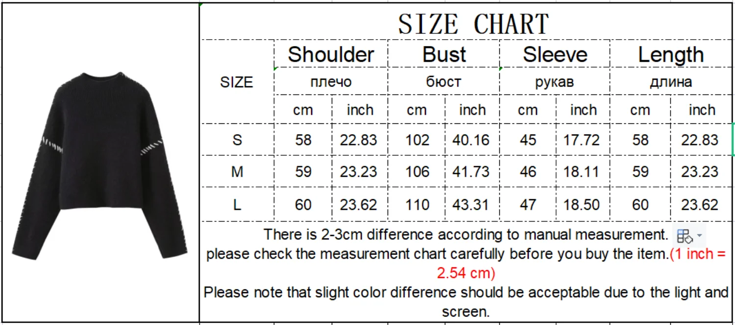 Ladies Polyester Two-Tone High Collar Sweater