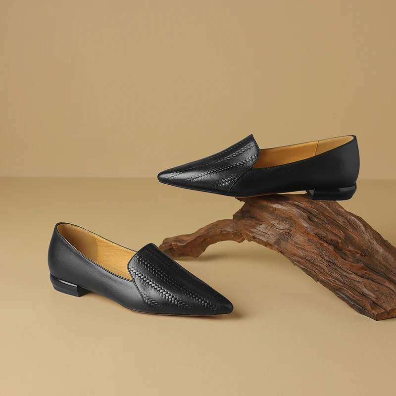 Premium Sheepskin Kitten Almond Pumps