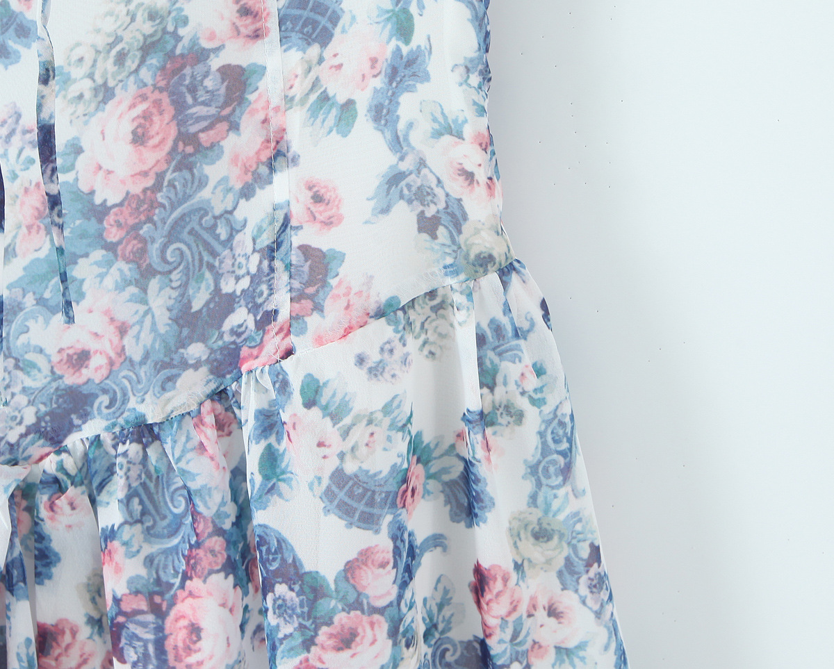 Ruffle trimmed short skirt dress