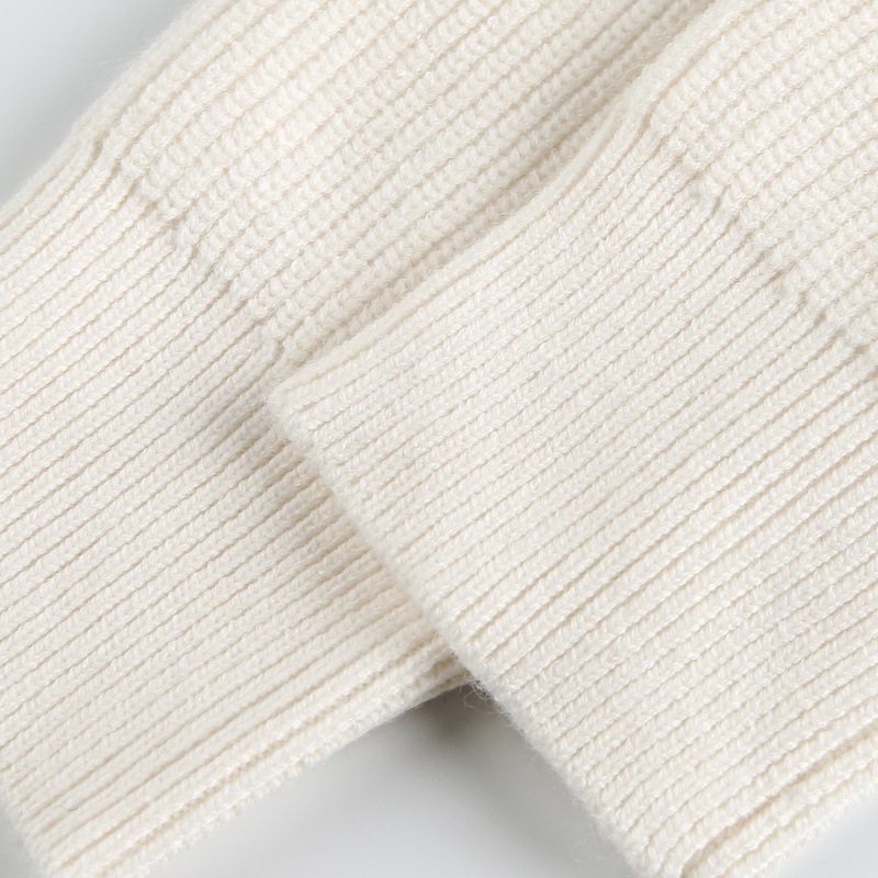 Block Hand Stitching Henley Collar Design Loose Knitwear