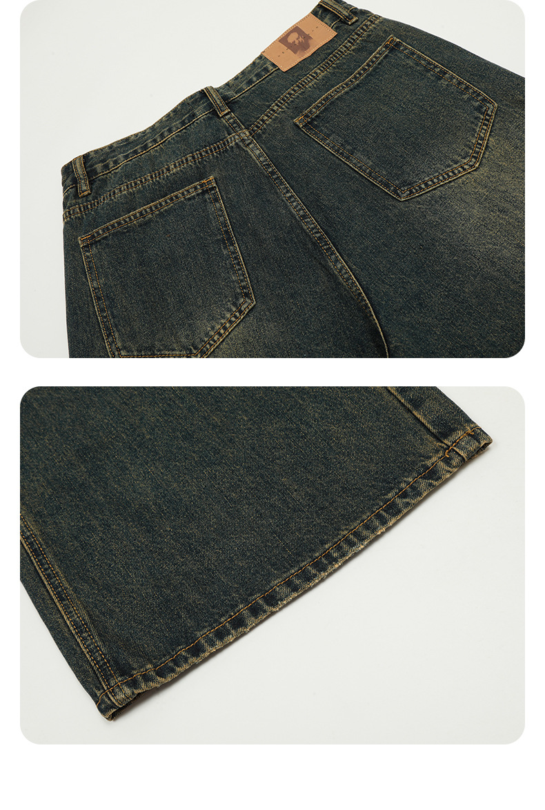 Unisex Street Washed Slim Wide Leg Loose Casual Long Pants