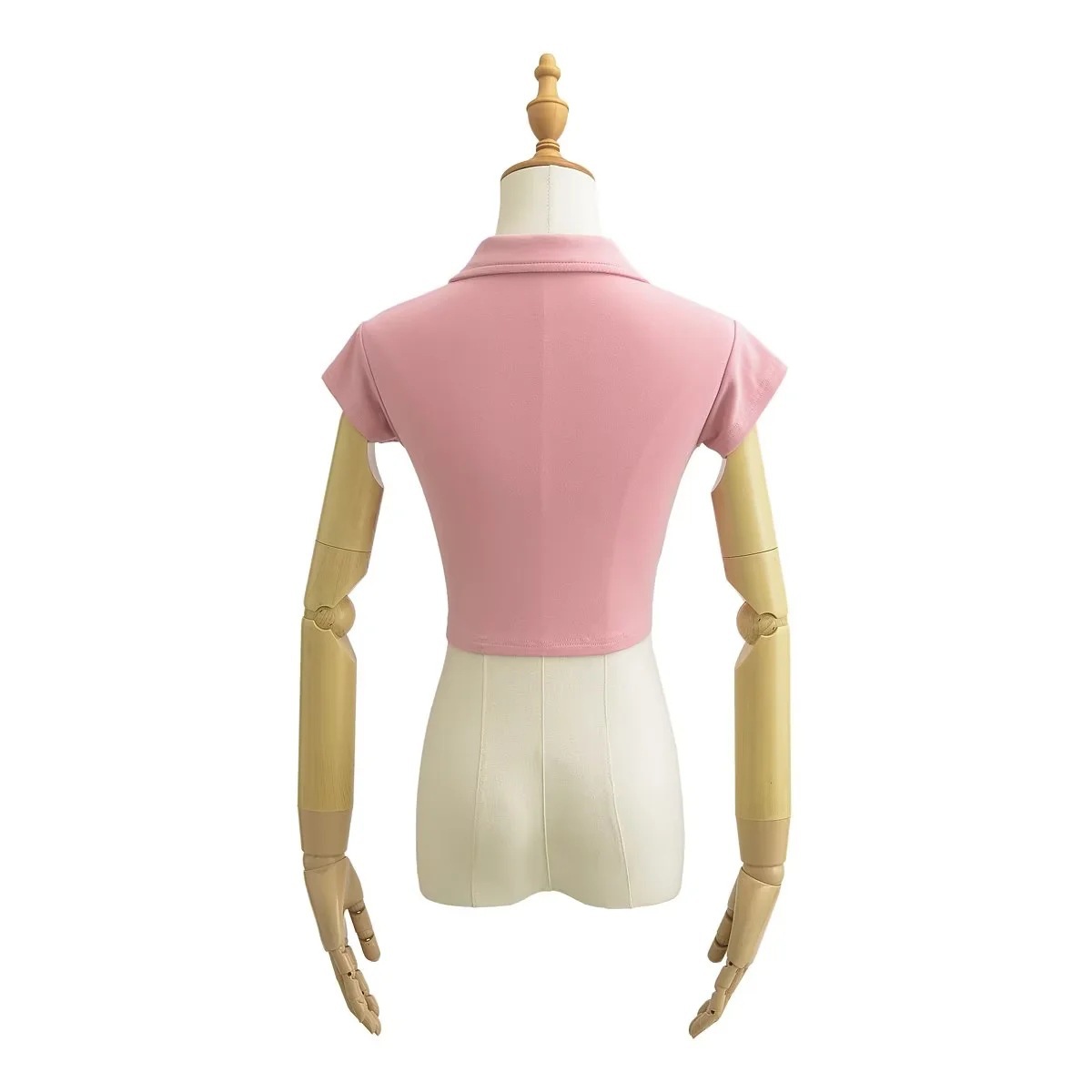 Ladies Half Sleeve Notch Collar Cardigan Tee