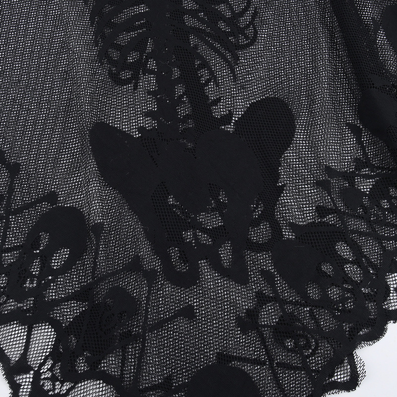 Sexy One-Shoulder Skeleton Print Cape