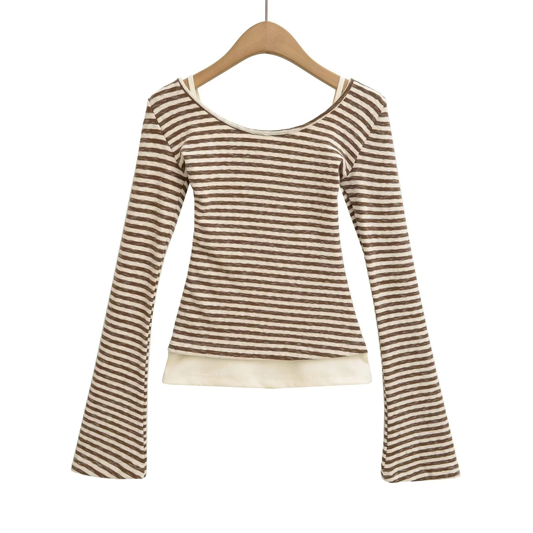 Ladies Asymmetric Vertical Fluted Slim Top