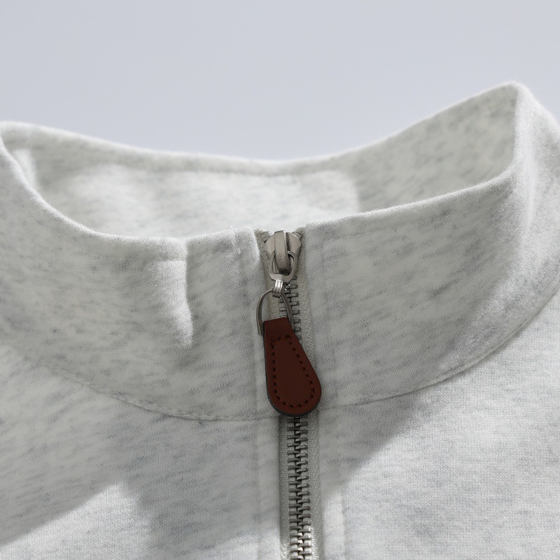 Streetwear Oversized Quarter Zip High Neck Emblem Hoodie