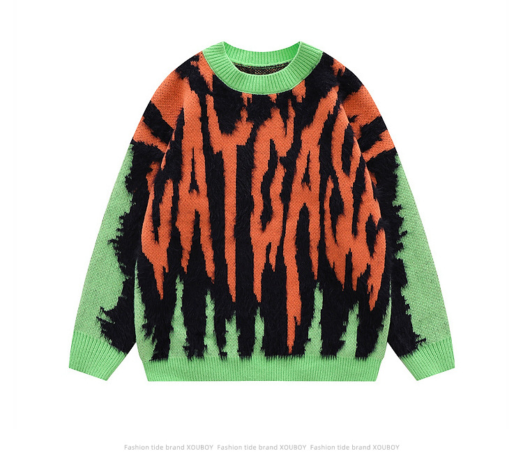 Chunky Baggy Retro Colorblock Sweater