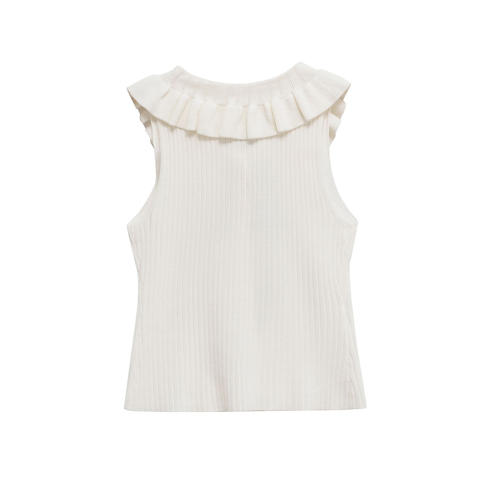 Ladies Sleeveless Ribbon Knot Eyelet Tee