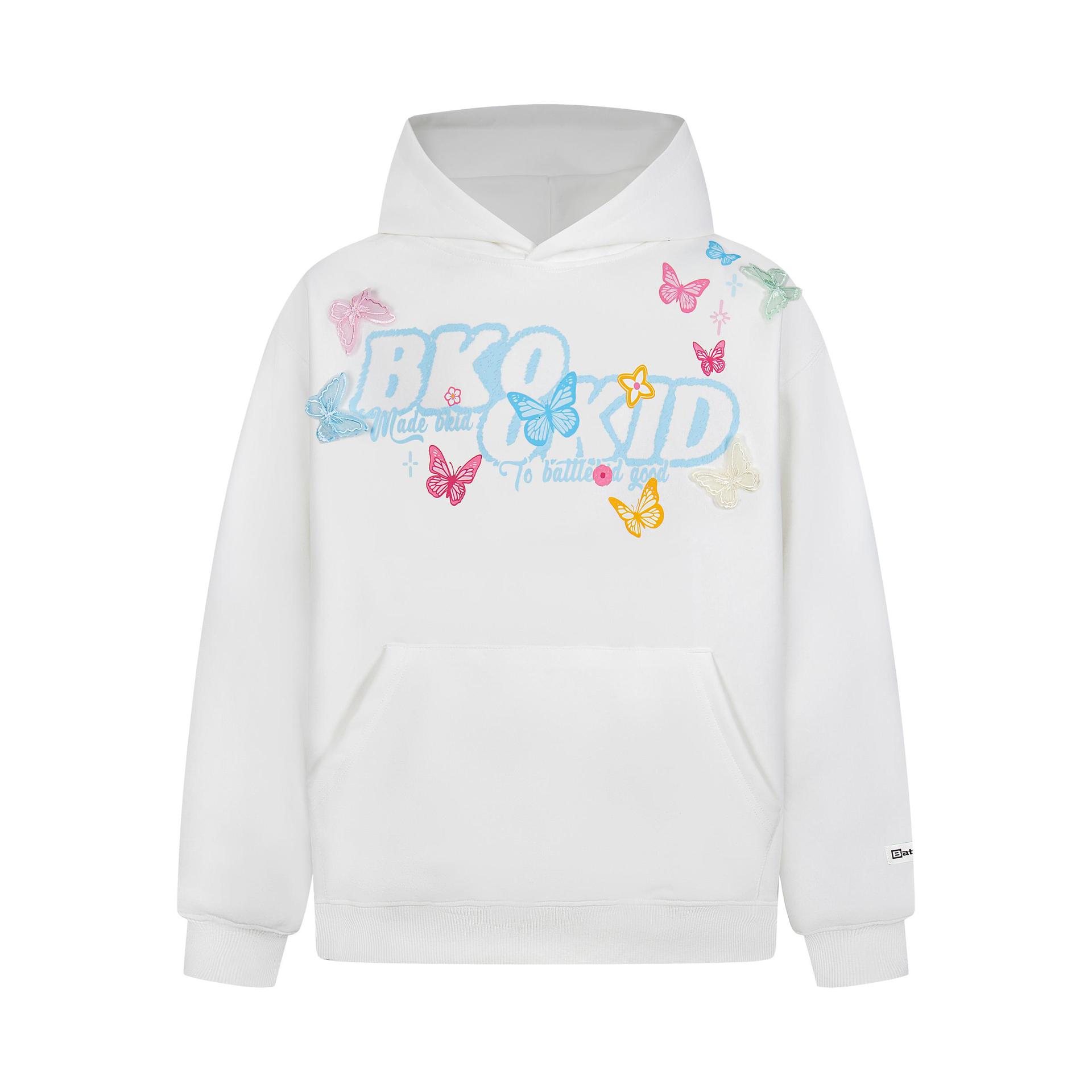 Vibrant Embossed Wing Print Hoodie