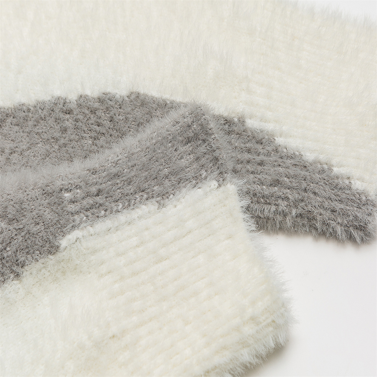 Oversized Long Sleeve Crew Two-Tone Workwear Sweater
