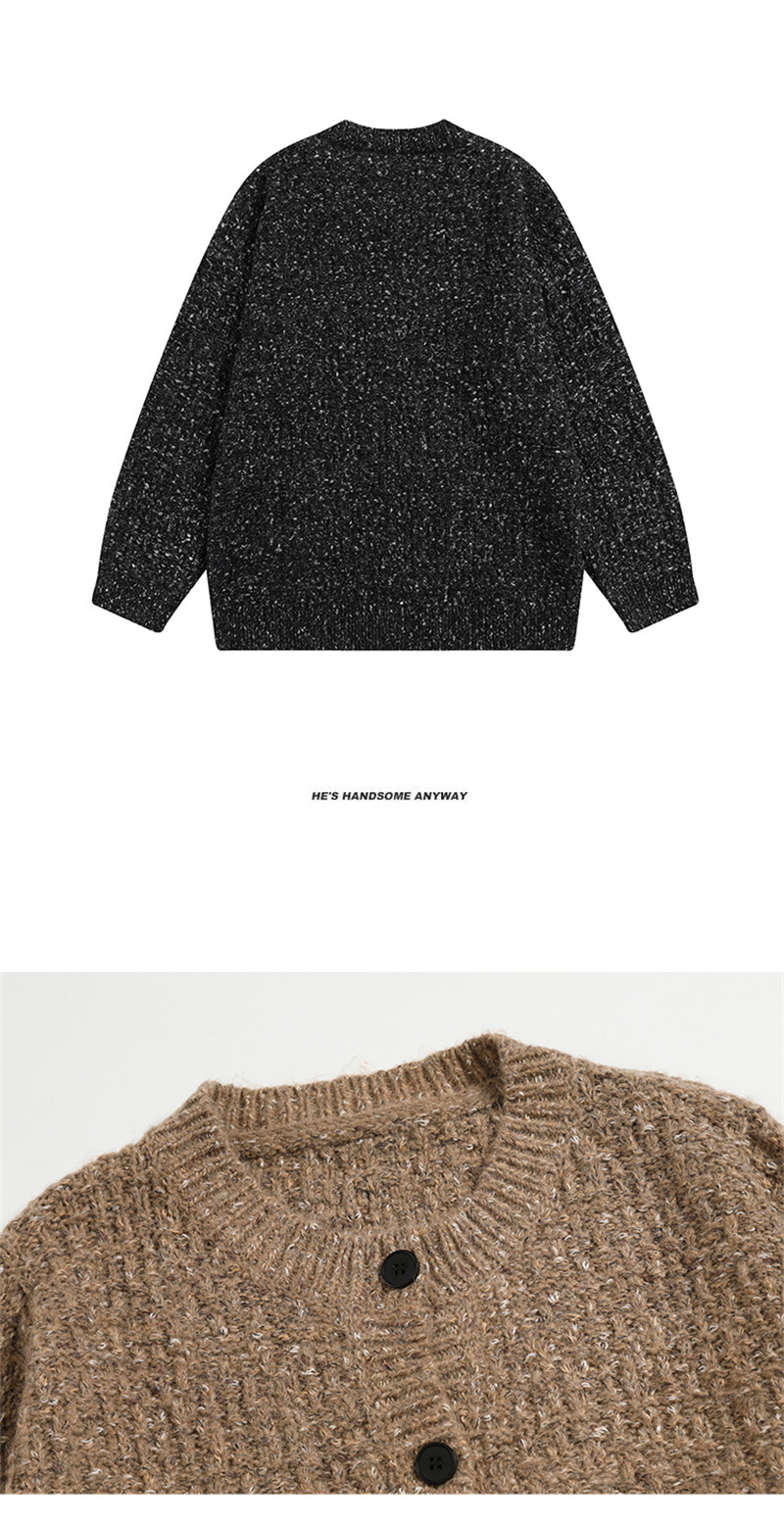 Unisex Japanese Workwear Polyester Cardigan