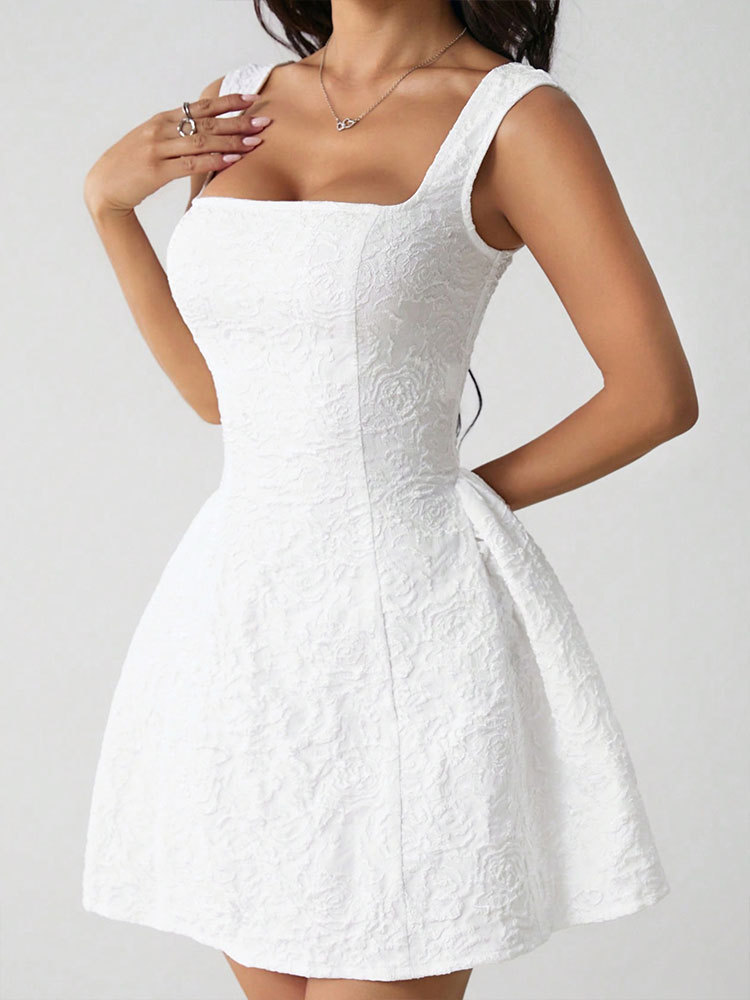 Polyester Sleeveless Tie Neck Bodycon Mini Dress