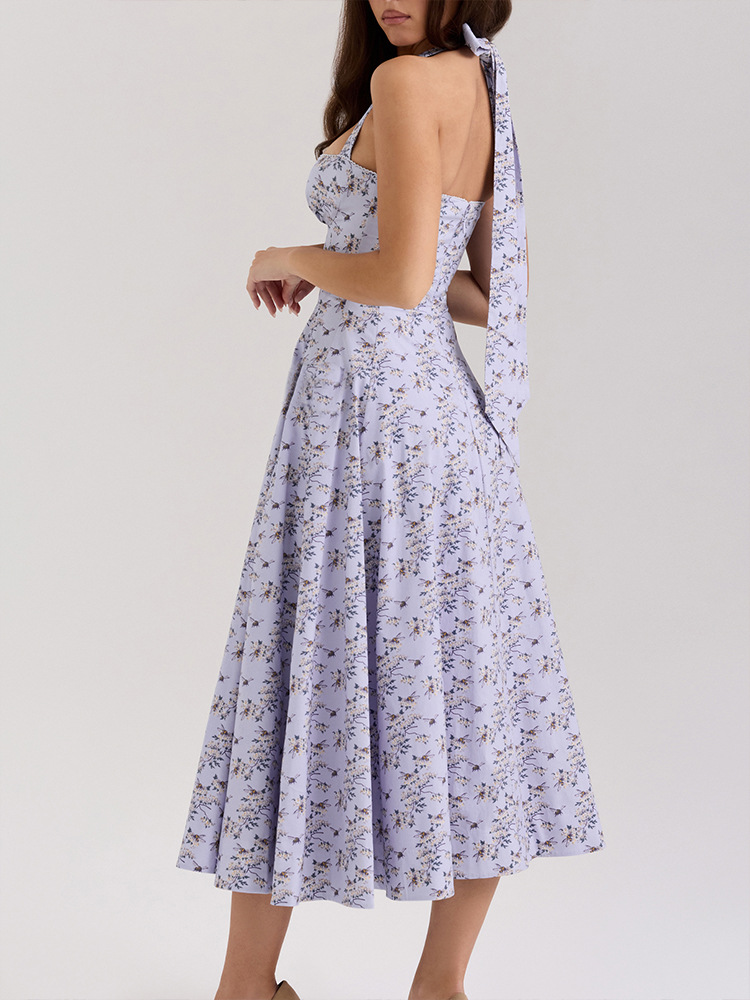 Sleeveless Knotted Rear Bodycon Split Dress