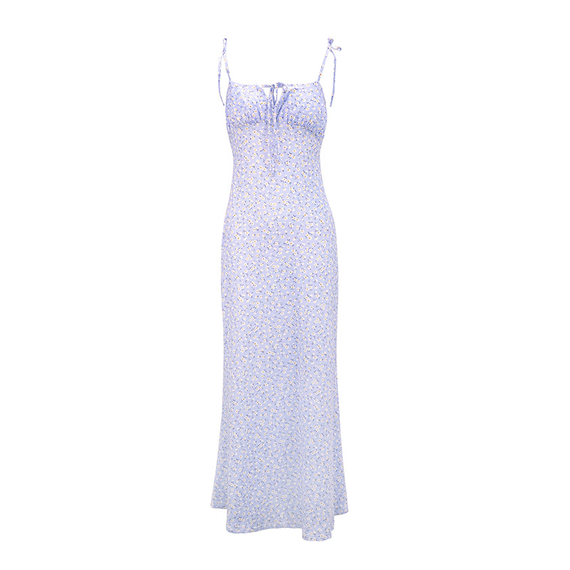 Ladies Slim Tube Long Flower Dress