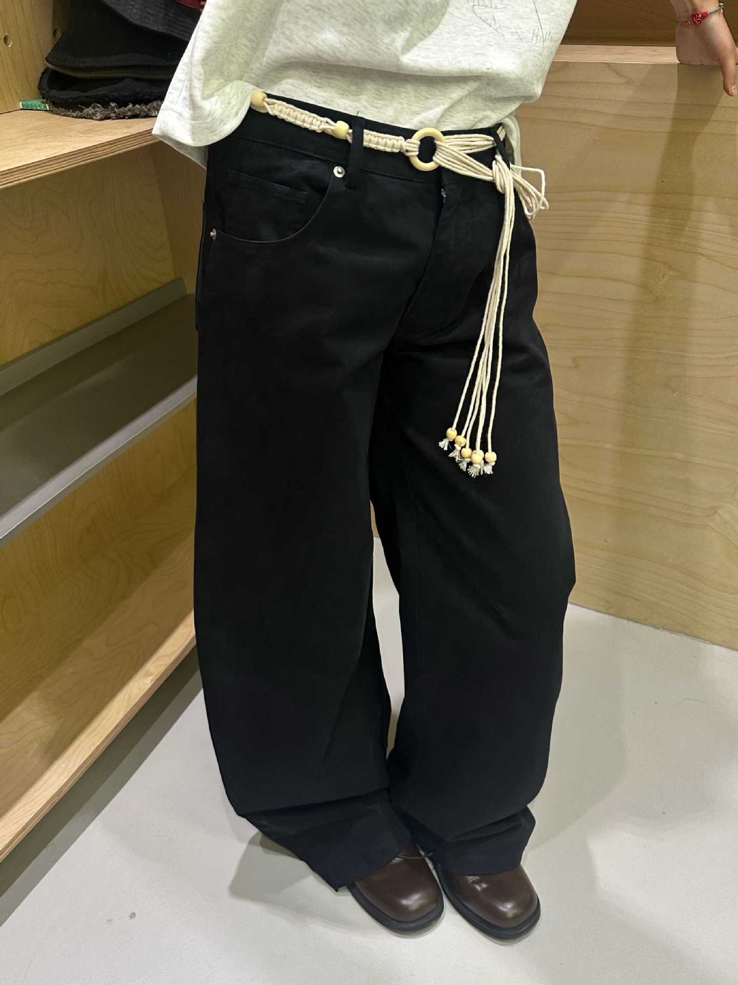 Vintage Washed Blue Baggy Loose Casual Pants