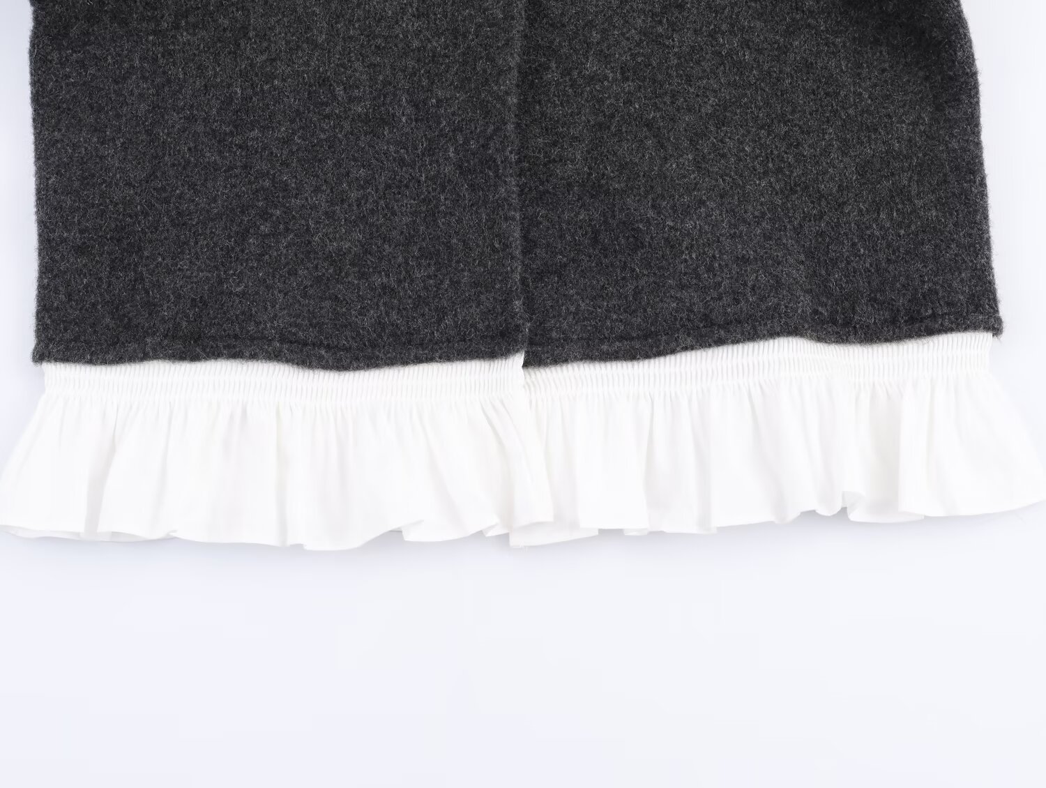 Two-Tone Button-Front Polyester Sweater