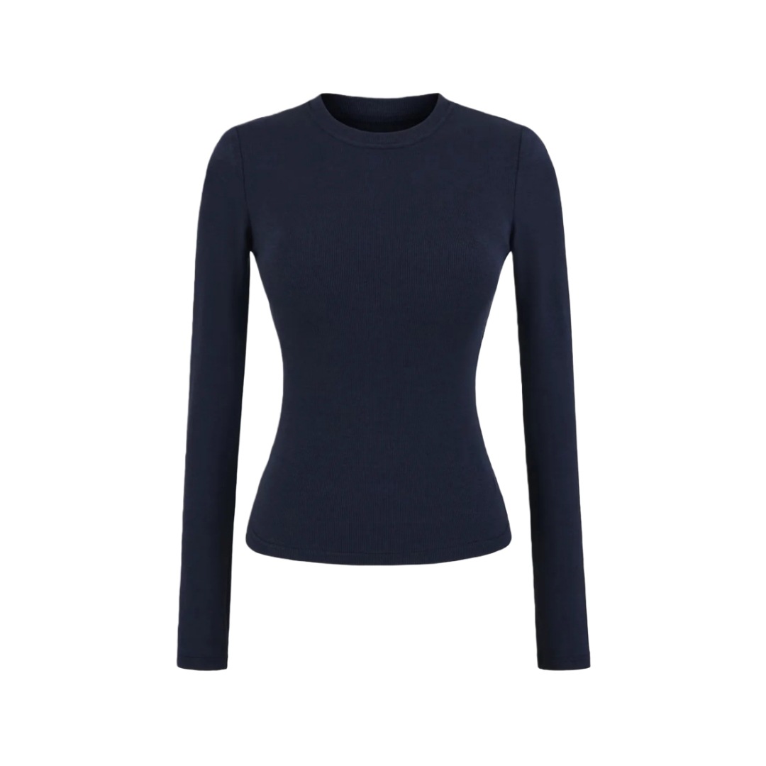 Japanese Crew Quilted Plain Slim-Fit Base-Layer Tee