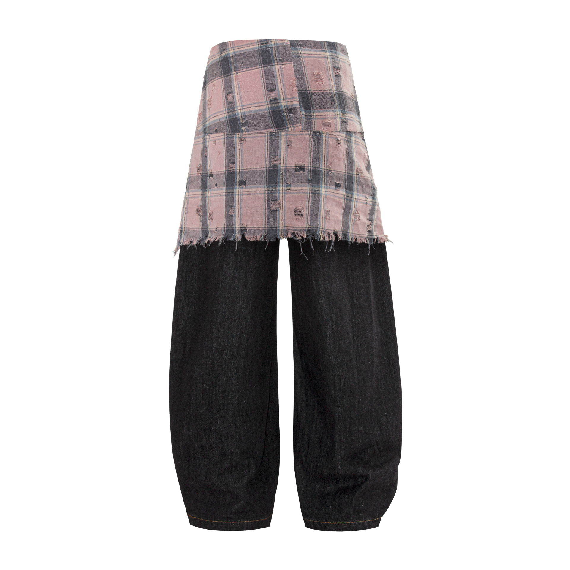 Street Retro Raw Denim Deconstructed Design Men's Loose Wide-Leg Jeans